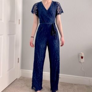 Navy lace jumpsuit in XS